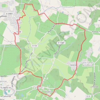 Itinéraire Salignac - Gauriaguet, distance, dénivelé, altitude, carte, profil, trace GPS