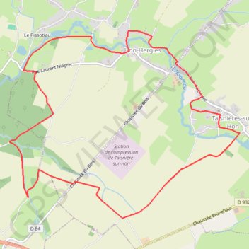 Itinéraire Boucle entre les ruisseaux - Taisnières-sur-Hon, distance, dénivelé, altitude, carte, profil, trace GPS
