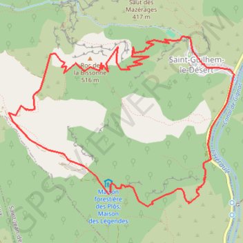 Itinéraire la bissonne, distance, dénivelé, altitude, carte, profil, trace GPS
