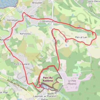 Itinéraire PLEUMEUR-BODOU - Village Gaulois, distance, dénivelé, altitude, carte, profil, trace GPS