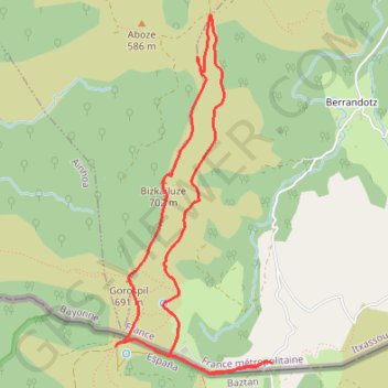 Itinéraire Gorospil en circuit depuis le col des Veaux, distance, dénivelé, altitude, carte, profil, trace GPS