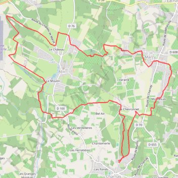 Itinéraire Charnay New 22Km, distance, dénivelé, altitude, carte, profil, trace GPS