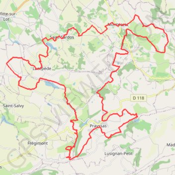 Itinéraire Parcours de Prayssas, distance, dénivelé, altitude, carte, profil, trace GPS
