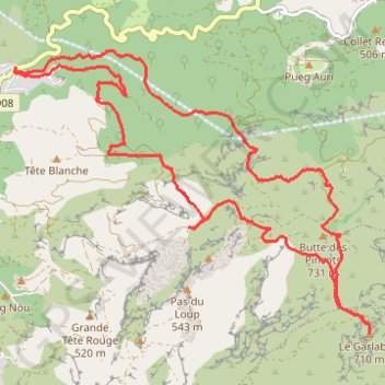 Itinéraire Garlaban par col Tubé, distance, dénivelé, altitude, carte, profil, trace GPS