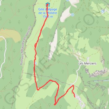 Itinéraire Crêtes de la moliere, distance, dénivelé, altitude, carte, profil, trace GPS