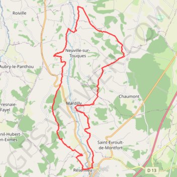 Itinéraire Pays d'Auge Ornais - Vallée de la Touques, distance, dénivelé, altitude, carte, profil, trace GPS
