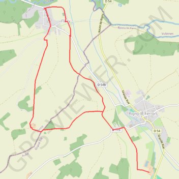 Itinéraire Autour de Flacy, distance, dénivelé, altitude, carte, profil, trace GPS
