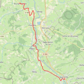 Itinéraire Itinéraire de 63 Grande Rue, 71340 Iguerande, France à 85 Le Bourg, 71110 Bourg-le-Comte, France, distance, dénivelé, altitude, carte, profil, trace GPS