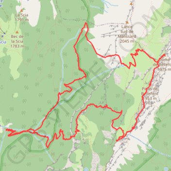 Itinéraire Chaos de Bellefond - Pas de Rocheplane - Col de Bellefond, distance, dénivelé, altitude, carte, profil, trace GPS