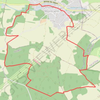 Itinéraire La vallée de la Montcient, distance, dénivelé, altitude, carte, profil, trace GPS