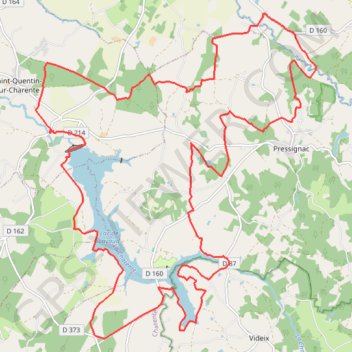 Itinéraire Lacs Hte-Charente-9-rouge-9529905, distance, dénivelé, altitude, carte, profil, trace GPS