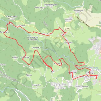 Itinéraire Hameaux et Côteaux vers Saint-Ferréol-des-Côtes, distance, dénivelé, altitude, carte, profil, trace GPS