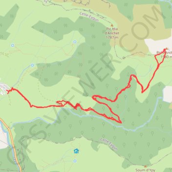 Itinéraire Pic d'Anchet par le sud, distance, dénivelé, altitude, carte, profil, trace GPS