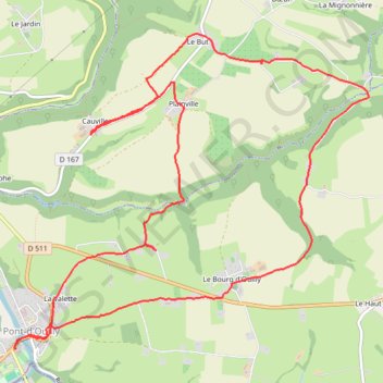 Itinéraire Pont d'ouilly, distance, dénivelé, altitude, carte, profil, trace GPS