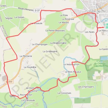 Itinéraire Chemin de l'Ecureuil - Piré-sur-Seiche, distance, dénivelé, altitude, carte, profil, trace GPS