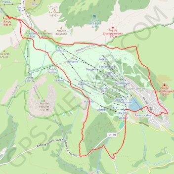 Itinéraire Rando - Montée au Sancy côté Super-Besse, distance, dénivelé, altitude, carte, profil, trace GPS