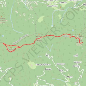 Itinéraire Discesa da Col Bione – Colle Bione boucle au départ de Buon'aria, distance, dénivelé, altitude, carte, profil, trace GPS