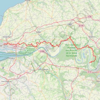 Itinéraire Saint Pierre-de-Manneville - Le Havre, distance, dénivelé, altitude, carte, profil, trace GPS