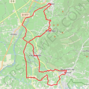 Itinéraire 32 AFFINNE Les paysages des côtes du Rhône, distance, dénivelé, altitude, carte, profil, trace GPS