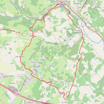 Itinéraire Pont Arret Sarcey Le Breuil Pont Arret 12Km, distance, dénivelé, altitude, carte, profil, trace GPS