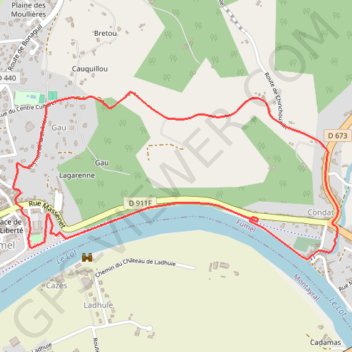 Itinéraire De Fumel à Condat, sur les berges du lot - Pays de la vallée du Lot, distance, dénivelé, altitude, carte, profil, trace GPS