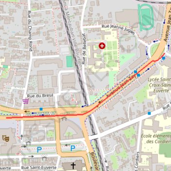 Itinéraire Théâtre d'Orléans, Bd Pierre Segelle, 45000 Orléans - 748 Pl. du Champ Saint-Marc, distance, dénivelé, altitude, carte, profil, trace GPS