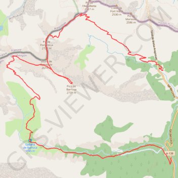 Itinéraire Pic de Barroude / Pico de Barrosa, distance, dénivelé, altitude, carte, profil, trace GPS