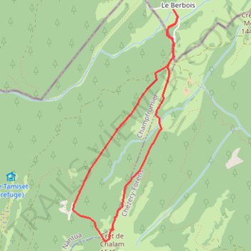 Itinéraire Refuge Le Brebois Tete de lion Cret Chalam 5,5 Km, distance, dénivelé, altitude, carte, profil, trace GPS
