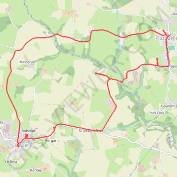 Itinéraire Boucle Carnoët, distance, dénivelé, altitude, carte, profil, trace GPS