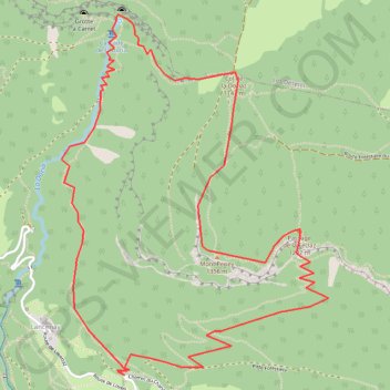 Itinéraire Mont Peney et Grotte de la Doria, distance, dénivelé, altitude, carte, profil, trace GPS