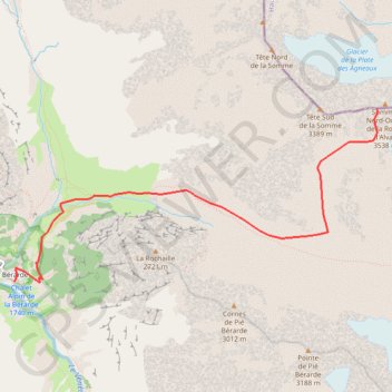 Itinéraire Brèche supérieure de la Somme, distance, dénivelé, altitude, carte, profil, trace GPS