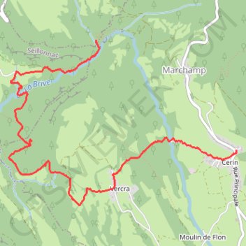 Itinéraire Rando Cascade Vers Saint Genix, distance, dénivelé, altitude, carte, profil, trace GPS