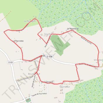 Itinéraire 5 km, distance, dénivelé, altitude, carte, profil, trace GPS