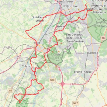 Itinéraire Cardinal Mercier A 4/2, distance, dénivelé, altitude, carte, profil, trace GPS