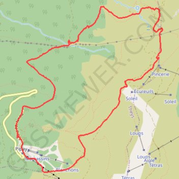 Itinéraire Rando raquettes de Pipay au col du Merdaret, distance, dénivelé, altitude, carte, profil, trace GPS