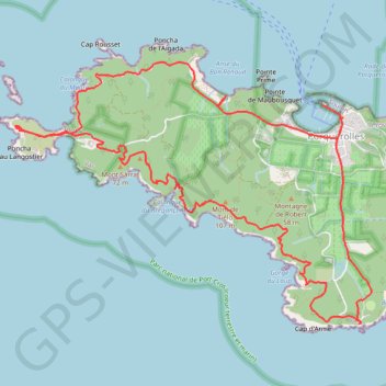 Itinéraire Porquerolles, distance, dénivelé, altitude, carte, profil, trace GPS
