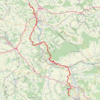 Itinéraire GR213 De Pont-sur-Yonne à Saint Georges-sur-Baulche (Yonne), distance, dénivelé, altitude, carte, profil, trace GPS