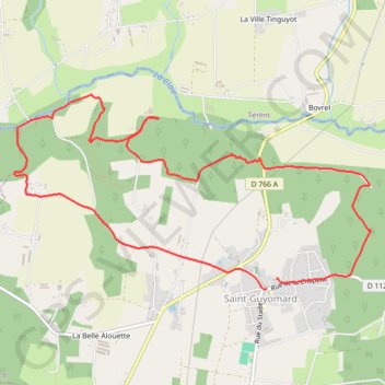 Itinéraire Saint GUYOMARD, distance, dénivelé, altitude, carte, profil, trace GPS