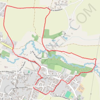 Itinéraire Balade autour de fressines 79, distance, dénivelé, altitude, carte, profil, trace GPS