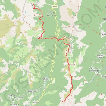 Itinéraire GR20 Usciolu - Capanelle, distance, dénivelé, altitude, carte, profil, trace GPS
