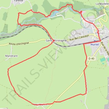 Itinéraire HURIEL - St Christophe, distance, dénivelé, altitude, carte, profil, trace GPS