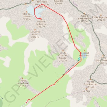 Itinéraire Aiguille du Goléon, distance, dénivelé, altitude, carte, profil, trace GPS