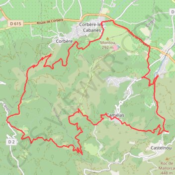 Itinéraire Corbère Cabanes, distance, dénivelé, altitude, carte, profil, trace GPS