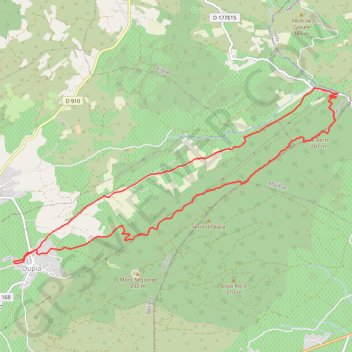 Itinéraire La Traverse de la Serre d'Oupia, distance, dénivelé, altitude, carte, profil, trace GPS