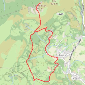 Itinéraire Le Soum d'Ech, distance, dénivelé, altitude, carte, profil, trace GPS