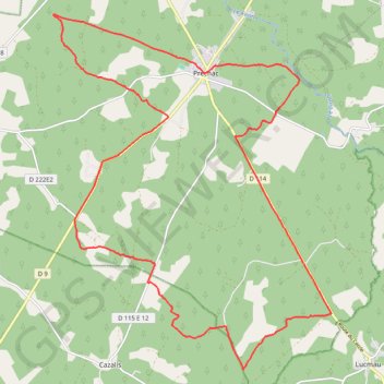 Itinéraire Au sud de Préchac, distance, dénivelé, altitude, carte, profil, trace GPS