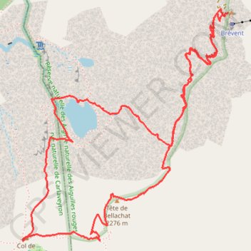 Itinéraire Lac du Brévent - Chamonix, distance, dénivelé, altitude, carte, profil, trace GPS