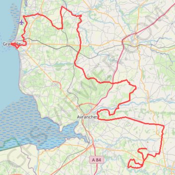 Itinéraire TM2023 Isigny - Granville V6-15954284, distance, dénivelé, altitude, carte, profil, trace GPS