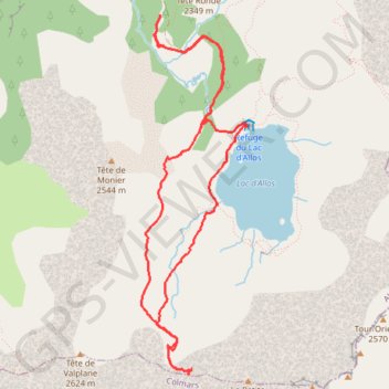 Itinéraire Lac d'Allos - Col de l'Encombrette, distance, dénivelé, altitude, carte, profil, trace GPS