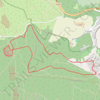 Itinéraire Vaux_Fort-Bois-la-Dame, distance, dénivelé, altitude, carte, profil, trace GPS